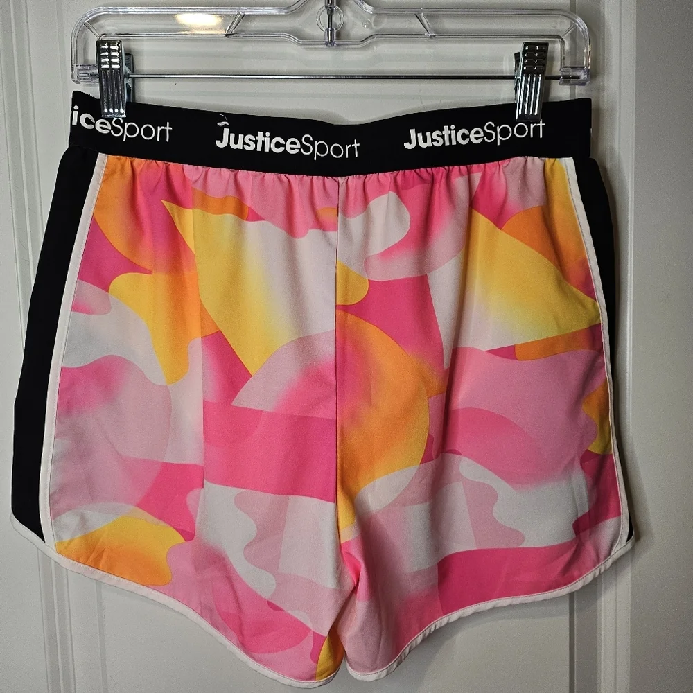 Justice Girls Board Swim Shorts Sport Camo XL 16/18 Pink Orange Lined